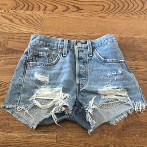 Levi's Light Blue 501 Jean shorts 24